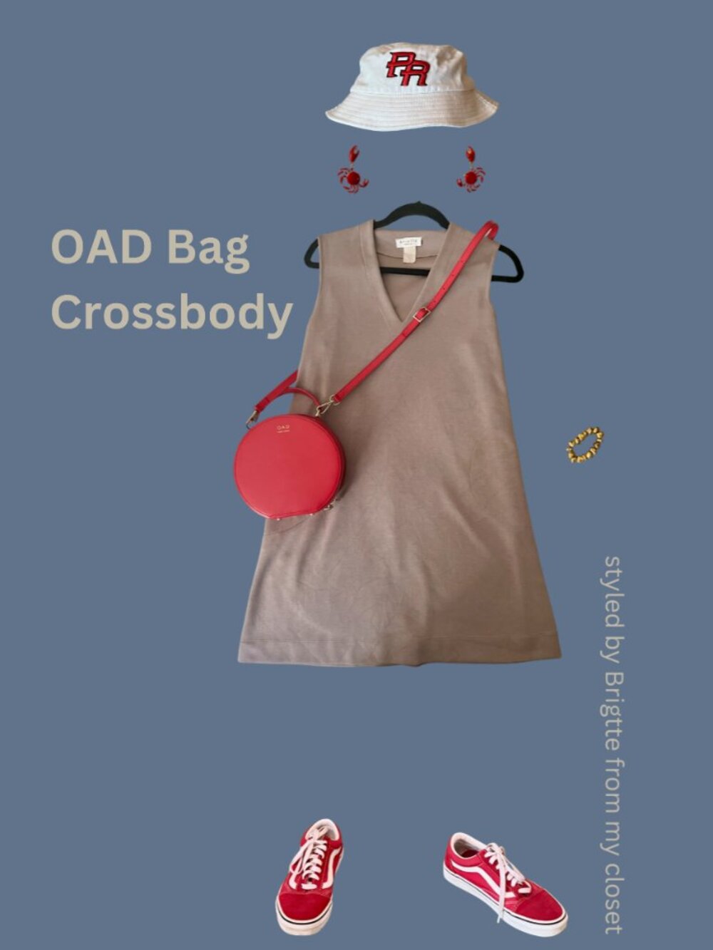 OAD New York Red Mini Circle Crossbody Bag